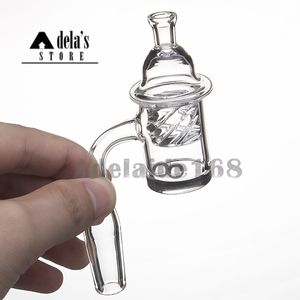 Fondo grueso Smoke Quartz banger Nail + Terp Pearl Bowl + Carb Cap OD: 25 mm Tuberías de agua Dab Oil Rigs Glass Bong Beads 698