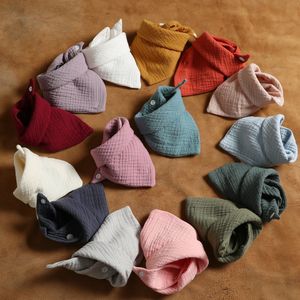 30pc/lot Baby Infant Cotton Bib Newborn Solid Color Triangle Scarf Feeding Saliva Towel Bandana Burp Cloth Boy Girl Shower Gifts