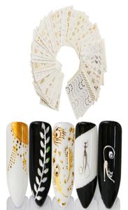 30 pièces 3D or argent ongles eau autocollant plume fleur araignée conception décalcomanie pour ongles décoration Nail Art manucure 3493644
