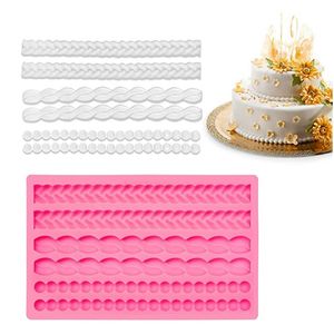 50 pcs/lot corde Silicone moule fait à la main perles rondes bulles forme Dessert chocolat Fondant gâteau décoration fournitures de cuisson