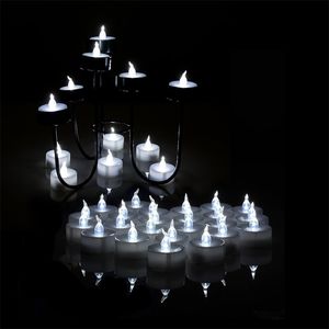 30pcs / lot Blanc LED Bougie Romantique Sans Flamme Bougies De Thé Lumière Pour La Fête De Mariage Décoration De Vacances Livraison gratuite T200601