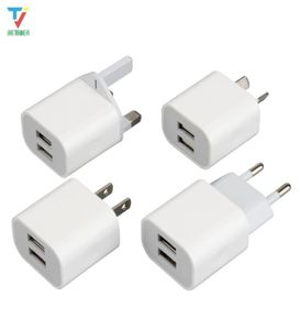 30 pcs nouveau Design blanc 2 Ports 2USB double USB chargeur de téléphone portable 5 V 2A EU US AU UK adaptateur secteur mural pour iPhone Samsung HTC4824622