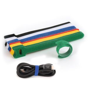 30pcs liens réutilisables Hook and Loop Finder Fastener auto-adhésif Pâte magique double facette de câble de bande de câble de câble