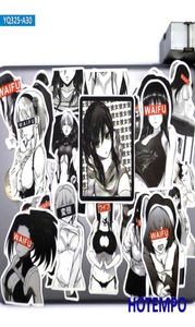 30pcs Sexy Anime Girls Black White Manga Otaku Waifu Téléphone ordinateur portable Autocollants de voiture pour ordinateurs portables Skateboard Motorcycle Bike Sticker CA6089216