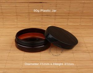 30pcslot Promotion Plastique Vide 50g Jar crème pour le visage Amber High Quality 50ml Black Small Bottle Femme Cosmetic Container5463747