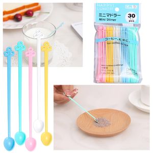 30Piece Mini Candy-colored Cute Dispensing Spoon Jewelry Tool Resin Silicone Mold Tools Stirring Stick Coffee Spoons