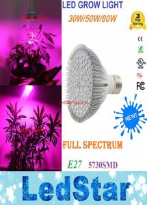 30W 50W 80W E27 PAR20 PAR30 PAR38 Spectrum completo LED LED LIGHT LAMP BULB IR UV 5730 Sistema de hidroponía de crecimiento de flores4796293