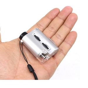 30X-60X Zoom Réglable Mini Microscope De Poche Loupe LED Illuminé Bijoux Loupe Loupe Argent Détection Lupa