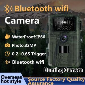 Caméra de traînée Bluetooth Wifi 32MP avec application gratuite Caméra de chasse à vision nocturne IR IP66 Caméra de camouflage de jeu sans fil étanche 240126
