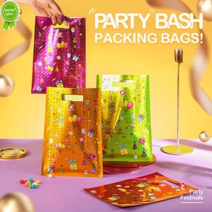 32 pièces imprimés sacs-cadeaux sac de bonbons en plastique enfant fête butin sacs garçon fille enfants fête d'anniversaire faveurs fournitures décor