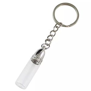 33mm 37mm 45mm Pendentif En Verre Transparent Porte-clés Porte-clés Médaillon Mémorial pour Cheveux Sang Cendres Parfum Étanche Pilule Bouteille Bijoux Cadeau