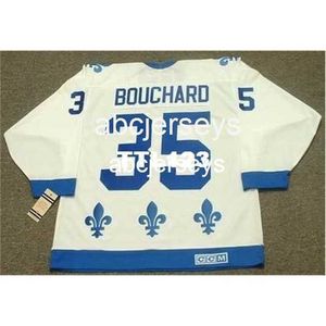 # 35 DAN BOUCHARD Nordiques de Québec 1984 CCM Vintage Home Away Home Hockey Jersey Stitch n'importe quel numéro de nom