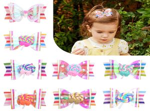 35 pouces arc-en-ciel papillon princesse Hairgrips Hair Bows Clip Dance Dance Party Bow Hair Clip Girls Accessoires A3561331611