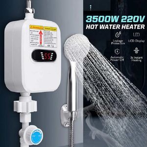 Calentador de agua instantáneo de 3500W, ducha 3S, calefacción para baño, cocina, calentador de agua eléctrico sin tanque, pantalla de temperatura de 220V, enchufe europeo