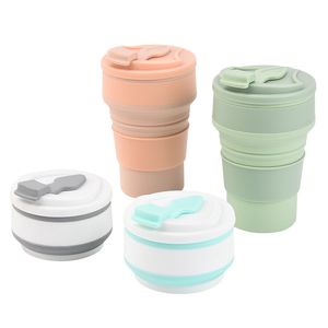 Tazas de café de 350ML, taza de silicona plegable de viaje, tazas de agua plegables, sin BPA, artículos para beber de calidad alimentaria, tazas de té y café