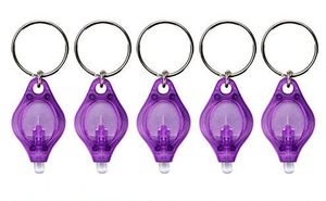350pcs 390-410nm Purple UV LED Keychain Money Detector led light protable light Keychains Car key accessories