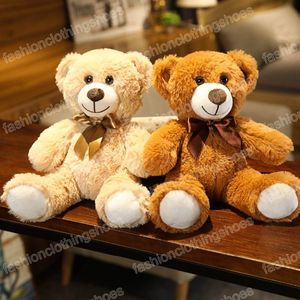 35cm lindo colorido corbata de lazo mu￱ecas lujosos abrazos de juguete Bears Doll Children Regalo de cumplea￱os Resaje Osero de peluche Sal￳n de la sala de estar dormitorio