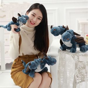 Juguetes de peluche de dinosaurio de 35CM, animales de dos cabezas, muñecos de peluche, Cartonn, Anime, dragón de dos cabezas para niños, regalo para niños