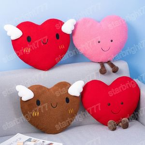 Coussin de canapé en peluche Kawaii, joli oreiller d'amour pour pause déjeuner, cadeau d'anniversaire pour Couple, Festival, cœur rouge, 35cm