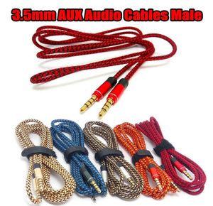 35 mm Auxiliary AUX Extension Câble audio Câble en nylon Fil Goldplé Gold Male à Male Câble 1M 15M pour le haut-parleur MP3 Tablet 7767422