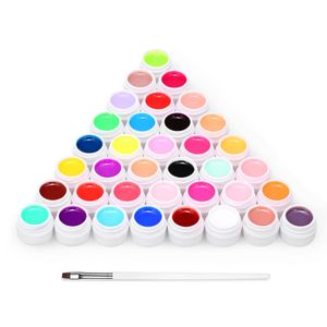 36 Color Gel Gel Nail Art Pigment Set Gel Gel Gel Gel Polish Gel Solid Glue avec un gel en émail gel de brosse Kit 231227