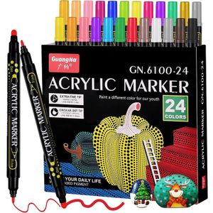 36 couleurs marqueurs d'art stylos de peinture acrylique pinceau pointe ronde fabricant acrylique pour livre de coloriage adulte art peinture sur roche fabrication de cartes 231226