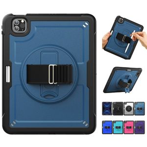 360 Case de tablette PC à cargaison rotative pour l'iPad 10th Pro 11 Air 4 5 10,2 10,5 9,7 Hybrid PC Soft TPU Silicone avec bracelet antichosé