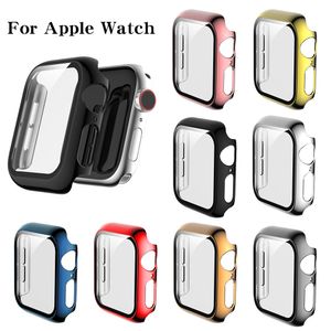 360 corps complet en verre dur + boîtiers de montre mat pour boîtier de montre Apple 45 mm 41 mm 44 mm 40 mm 42 mm 38 mm iWatch série 1 2 3 4 5 6 7 couvercle de protection avec emballage de vente au détail