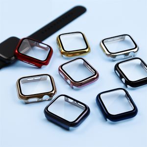 360 Full Cover for Apple Watch 45mm 41mm 44mm 40mm 42mm 38mm Plating Case Glass Screen Protector for iwatch SE 8 7 6 5 4 3 2 1 with Retail Box