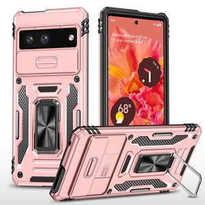 Étuis de téléphone avec béquille rotative à 360 ° pour Google Pixel 8 Pro 7 7A PC TPU hybride rigide résistant aux chocs avec protection contre le glissement de l'appareil photo