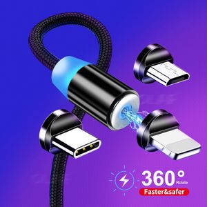 Câble de Charge Usb type-c Micro 360C à 8 broches pour recharge de téléphone portable, pour les clients en gros, Smartphone Android Iphone Samsung Xiaomi