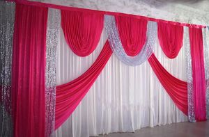 36 m fête de mariage scène célébration fond Satin rideau drapé pilier plafond toile de fond mariage décoration voile WT0167546316