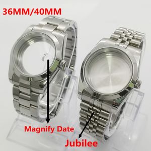 Caso de reloj de 36 mm/40 mm 10Bars Jubilee/Oyster Strap Fit NH35 NH36 NH34 ETA2824 2836 DG2813/3804 Miyota 8215 Movimiento