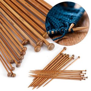 36pcs / set aiguilles à tricoter en bambou pour débutant pull professionnel aiguilles à crochet ensemble 18 tailles de 2 mm à 10 mm bricolage tricot 231220