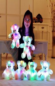 38 cm Bear Multicolored LED Light Glow Bear Mig mignon ours jouet en peluche bébé jouet anniversaire présent3643479