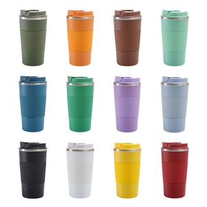 380ml 510ml Stainless steel Tumbler with lid double walls Vacuum Insulated coffee cup with silicone sleeve high-quality drinking tumblers promotion Gift 12oz 17oz