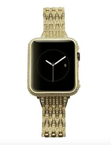 38mm 42mm Crystal Diamond cover Case Bezel + Full Diamond Watch Band Strap Set pour Apple Watch S1/S2/S3 (2in1 Set)