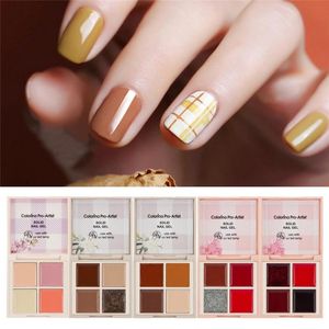 Gel de uñas sólido extraíble de estilo japonés, 4 colores, crema, geles para decoración de uñas, paleta de esmalte, pegamento pintado para uñas