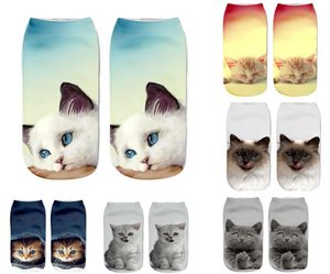 3d animal chat imprimé automne femmes sous-vêtements mode chaussettes courtes drôles drôles mignonnes chaussettes décontractées pour femmes filles1999942