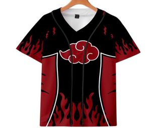 Camiseta de béisbol de anime 3D unisex hip hop manga corta béisbol jersey uciha itachi Uzumaki Cosplay Cosplay Cosplay