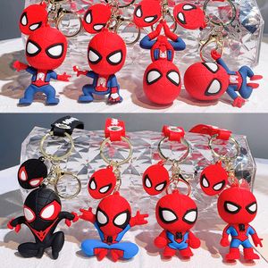 3D Anime Figure Spider Portachiavi Cartoon Gomma morbida PVC Auto Ciondolo Borsa da scuola Silicone Anime Regalo di compleanno