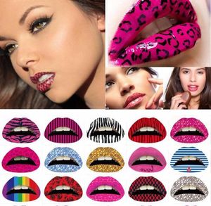 Pegatina de labios artística 3D, purpurina rosa, patrón Sexy, maquillaje, tatuaje de labios, pegatinas de tatuaje DIY, forma de labio, pegatinas para el pecho del cuello 8744368