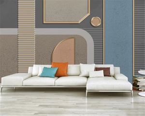 3d chambre papier peint populaire motif géométrique doré lignes en relief fond mur soie murale papier peint