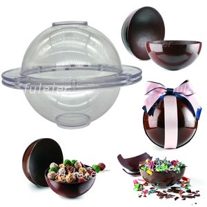 3D Big Sphere Polycarbonate Chocolat Moule Balle Moules pour la Cuisson Faire Chocolat Bombe Gâteau Jelly Dome Mousse Confiserie 220518