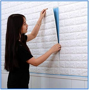 Pegatinas de pared de ladrillo 3D Espuma de PE Papel tapiz autoadhesivo Pelar y pegar Paneles de pared de arte 3D para sala de estar Dormitorio Fondo Decoración de pared