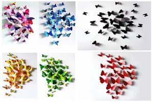 Autocollants muraux papillon 3D multicolores en PVC, autocollants muraux 3D pour murs de télévision, chambre d'enfants, décoration murale de la maison amovible 6513911