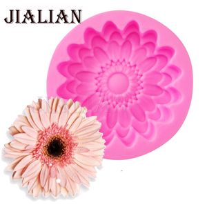 Molde de jabón de crisantemos 3D, moldes de silicona para flores, moldes para velas, herramientas de decoración de pasteles de girasol, venta al por mayor T0959