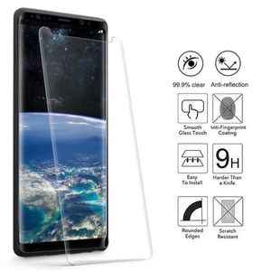 Étui de protection d'écran en verre trempé à colle complète incurvé 3D pour Samsung Galaxy S21U Note20 S10 S9 Plus note 10 Note8 S21 ultra adhésif compatible avec la lumière UV dans la boîte