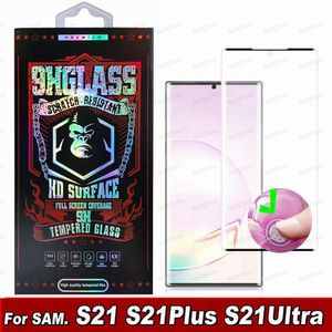 Protecteur d'écran de téléphone de verre trempé de verre trempé de 3D pour Samsung Galaxy S21 S20 Note20 Plus Ultra S10 S8 S9 LG G9 Moto Edge Lunettes dans la boîte de vente au détail