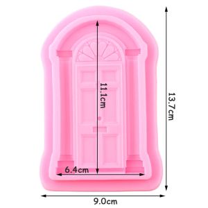 Ventana de puerta en 3D Molde de silicona marco de marco de fondant herramienta de pastel de fondant cocina diy fudge galletas de molde de chocolate yeso decoración de arcilla